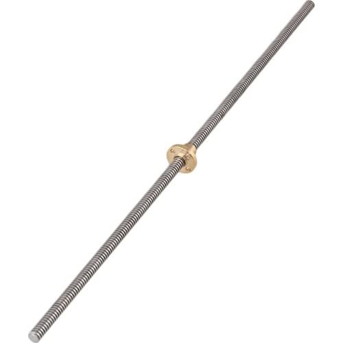 Stainless Steel L400mm D8mm 2mm Lead Screw Rod with Nut Z Axis for 3D Printing General Machine Tool