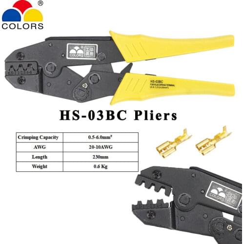 Crimping pliers HS-03BC no insulation/crimping cap/coaxial cable terminals kit 230mm clamp tools