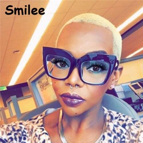 2020 Oversized Square glasses frame women high quality fashion Square Big frame transparent lens New Vintage glasses