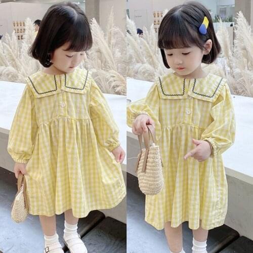Girl Dress Kids Baby Dress 2021 Yellow Spring Autumn Thicken Toddler Princess Clothes Casual Outwear Uniform Dresses Children Cl