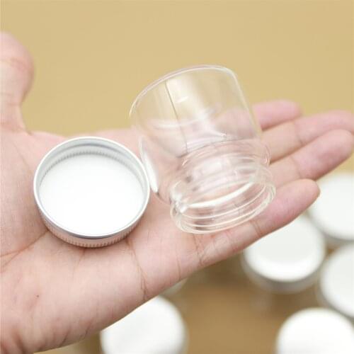 12 pieces 47*50mm 50ml Spice Glass Bottle With Silver Screw Cap Tiny Jars Vials DIY Craft Transparent jars mini bottles