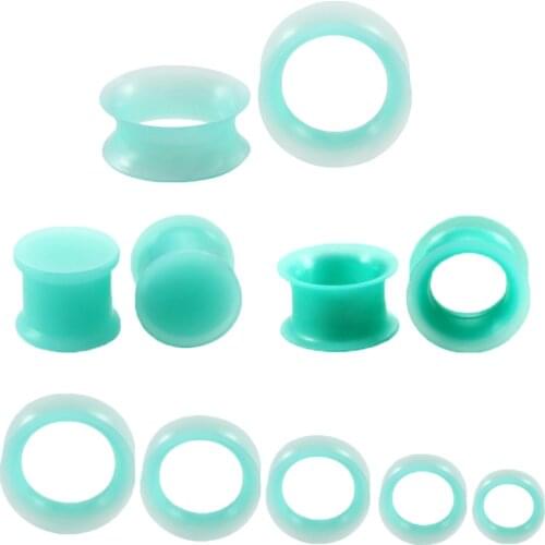 3-25mm 2Pcs Silicone Ear Plugs Tunnels Double Flared Gauges Earring Piercing Ear Stretcher Expanders Body Jewelry Piercings