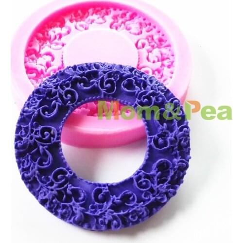 Mom&Pea 0761 Free Shipping Flower Hoop Shaped Silicone Mold Cake Decoration Fondant Cake 3D Mold Food Grade