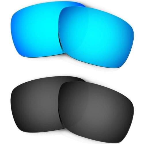 HKUCO For Turbine Sunglasses Replacement Polarized Lenses 2 Pairs - Blue&Black
