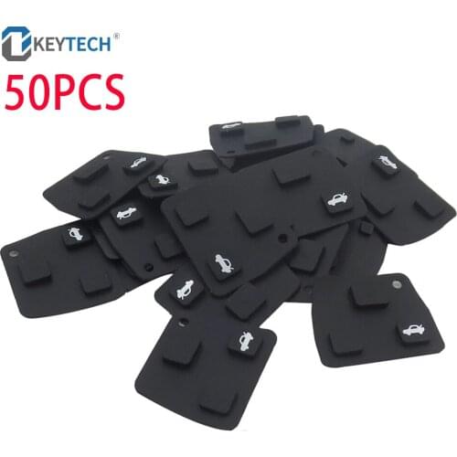 OkeyTech 50PCS Replacement Soft Silicon Rubber Pads For Toyota Avensis Corolla Lexus RVA4 Car Remote Key Fob Case Button Pad
