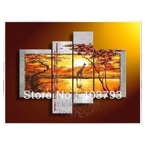 Modern abstract Oil Painting On Canvas Guaranteed africa landscpae paintngs art Free shipping