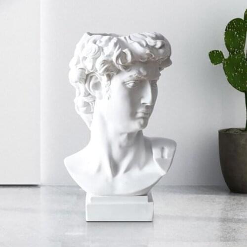 Modern Nordic Style Creative Portrait Vase Decoration Ornaments David Dressing Table Storage Bucket Home Decoration Accessories