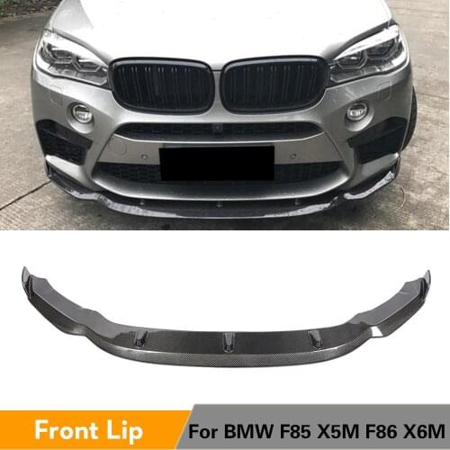 Carbon Fiber Car Front Bumper Lip Spoiler Bumper Guard Protector for for BMW F85 X5M F86 X6M 2014 - 2018