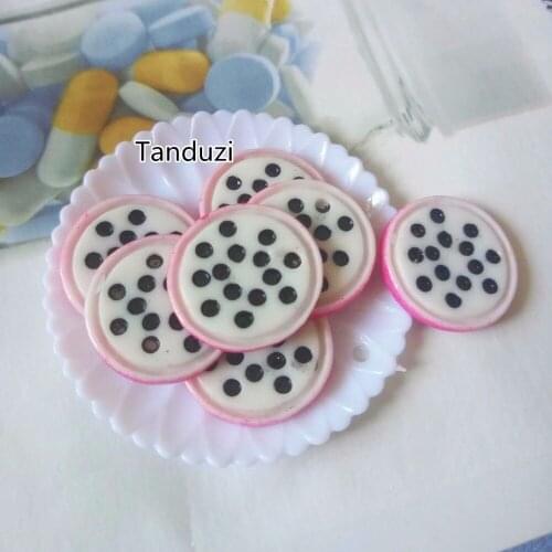 Tanduzi 100pcs Cute Pitaya Resin Flatback Cabochon Resin Fruit Scrapbooking DIY