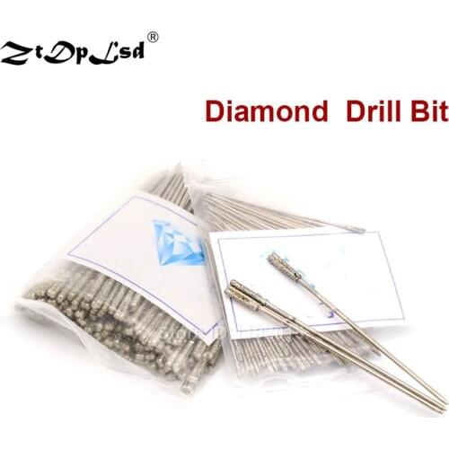 20pcs 1-2.4mm Drill Diamond Coated Solid For Dremel Rotary Tools Punch Needle Jewelry Ceramic Jade Agate Glass Amber 20000 Rpm