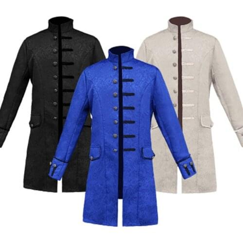 Xxxxl xxxl Plus Size Cosplay Men Steampunk Vintage Jacket Halloween Costume Retro Gothic Victorian Frock Coat Uniform