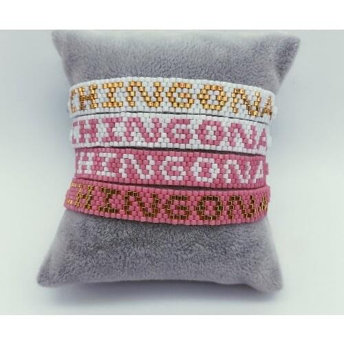 BLUESTAR Women Bracelet MIYUKI Bracelet CHINGONA Letter Pulseras Mujer Femme Handmade Woven Jewelry Gift