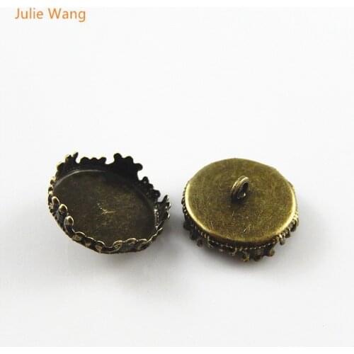Julie Wang 30pcs 2017 New Crown Base Pendants Charms Jewelry Finding Earring Necklace Handcrafts Accessory Suspension