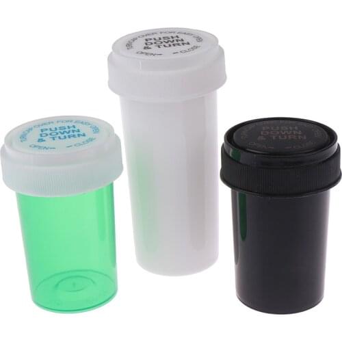 High Quality 1Pcs 75ML/110ML Plastic Push Down Turn Vial Container Weed Storage Stash Jar Pill Bottle Case Herb Box