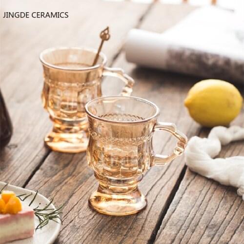 180ml European Style Transparent Glass Coffee Cup Milk Tea Cocktail Glass Mugs Juice Beverages Cup Home Office Bar Drinkware