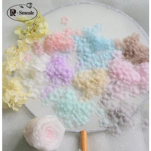 200PCS Multicolor DIY Handmade 3D Organza Flower DIY Wedding Dress Veil Mini Flowers Baby Clothes Making Materials 1.5cm