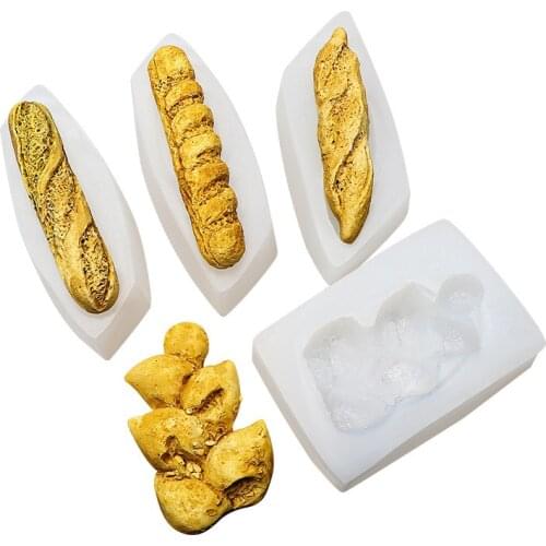 4-piece Simulated Bread Silicone Molds DIY Scented Candle Decoration Mold Chocolate Mold Fondant Cake Baking Accessories
