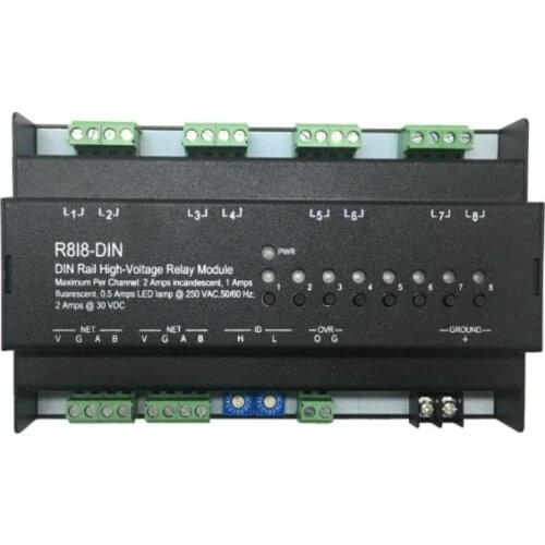 8 Channels Intelligent Relay Switch RS485 for Lighting Curtains 86 APP Scene Control Supports Android iOS Control4 Crestron