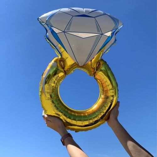Big Diamond Ring Balloon Engagement Ring Balloons Bridal Shower Wedding Party Balloons Decoration Valentines Day Gift JL0130