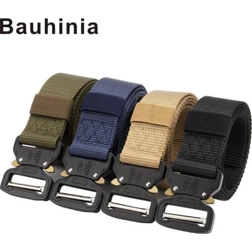 Bauhinia brand outdoor mens army fan multifunctional woven belt tactical belt canvas nylon training