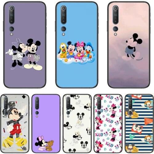 Disney Micky Mouse Phone Case For xiaomi mi11 5g 10 liti Ultra 9Pro SE 3 8 Note Anime Black Cover Silicone Back Pretty tpu