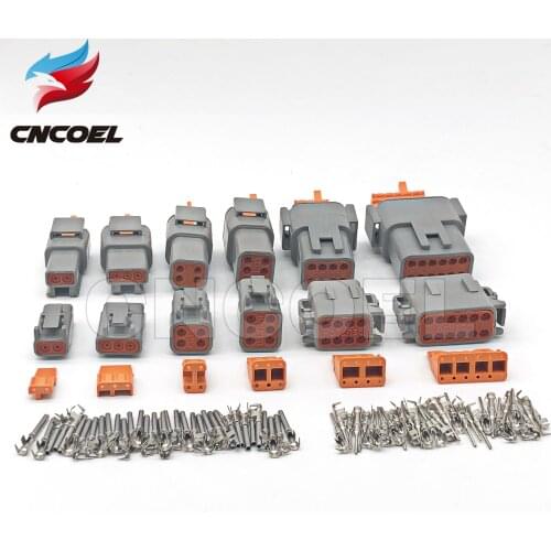 Deutsch DTM 2-12P DTM06-2/3/4/6/8/12S DTM04-2/3/4/6/8/12P 20-24awg Waterproof Connector Automotive Sealed Plug with pins