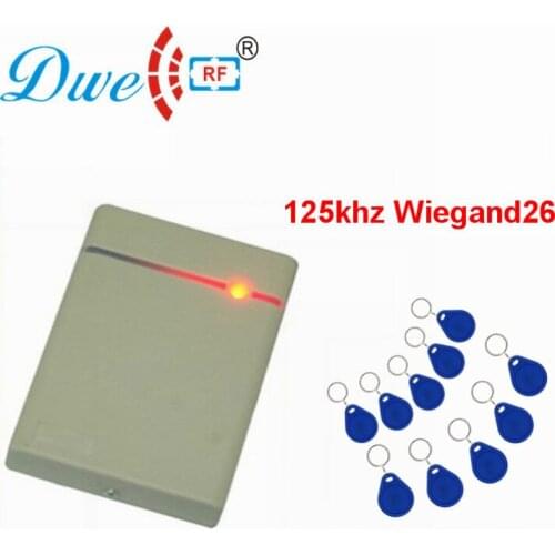 DWE CC RF 125khz EM ID Wiegand 26 Access Control Card Reader Waterproof IP65 rfid Scanner Proximity Range D202