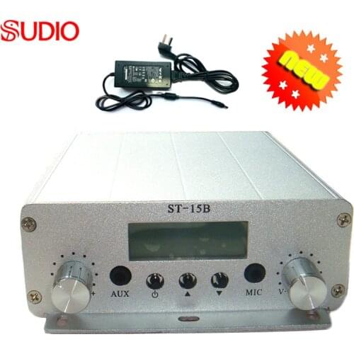 15W FM transmitter ST-15B stereo PLL FM radio & broadcast transmitter with Power supply 87MHz-108MHz-100khz,whosesales