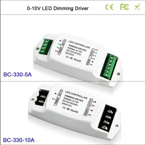 BC-330-5A LED Dimming Driver 5A*3CH 0-10V LED driver,CV PWM 10A/1CH 0-10v dimming driver controller BC-330-10A