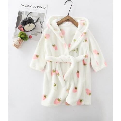 Baby Girls Boys Robes Children Bathrobe Hooded Cap Soft Velvet Robe Pajama Kids Coral Warm Clothes Baby Lovely Home Clothes