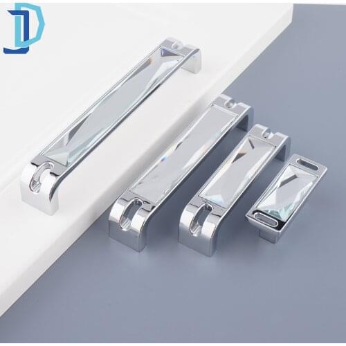 Hole to Hole Crystal Drawer Wardrobe Handle Cabinet Kitchen Crystal Handle For Furniture Bedroom Cupboard Pull Knobs