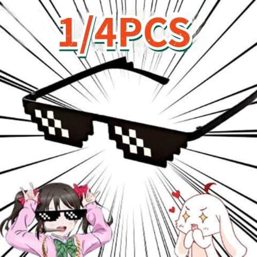 1/4PCS Mosaic Glasses Toy Birthday Funny Japanese Anime Mischief Gift Cool Prank Sunglasses Halloween Party Nightclub Bar Fun