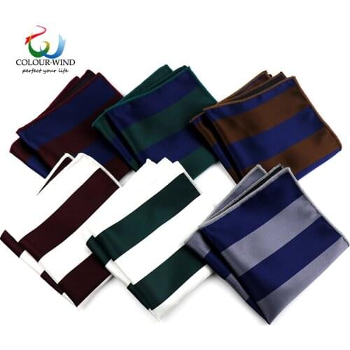 Classic Striped Handkerchief For Men Suit Hankies 23*23CM Banquet Pocket Square Tuxedo Drop Shipping Gift