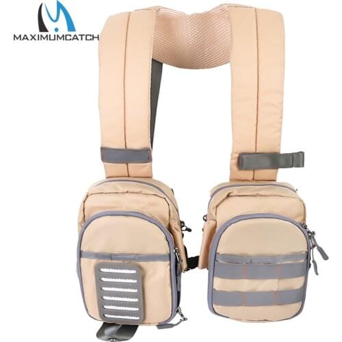 Maximumcatch Compact Fly Fishing Chest Pack Light Weight Adjustable Fishing Vest for Men Women Outdoor