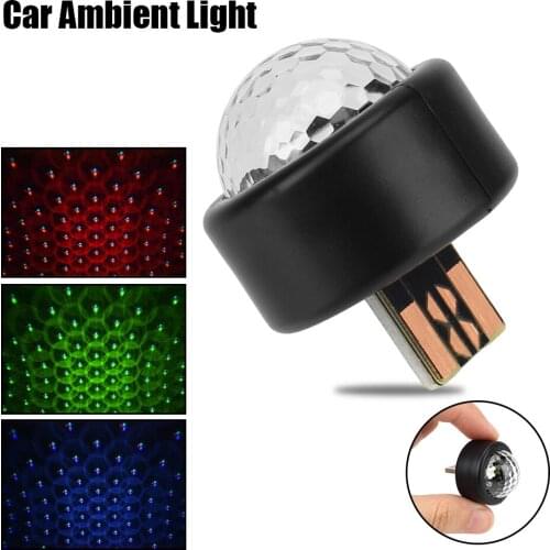 Mini USB Atmosphere Lamp Car Ambient Light Car Roof Star Light LED RGB Interior Lamp Auto Colorful Decorative Lamp