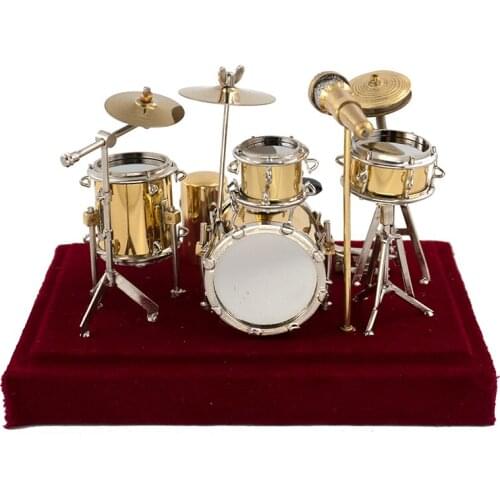 Miniature Jazz Drum Kit Model Mini Microphone Cymbal Musical Instrument 1/12 Dollhouse ob11 1/6 Action figure Accessories bjd