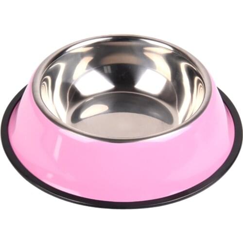 Pet Bowl Stainless Steel Cat Bowls Blue Silver Green Pink Dog Bowls intdoor Drinking Water Fountain Dog Dish Feeder