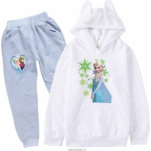 Fashion color clothes Frozen kids hoodie + pants sets girls Hoodies baby boys jogger set new years outfit