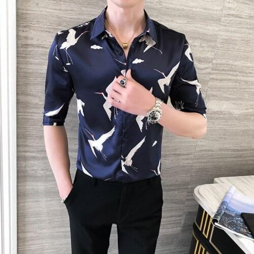 Fashion Mens Shirts Casual Slim Fit Street Wear Camisa Masculina Business Dress Night Club Party Tuxedo Shirts Male Clothing