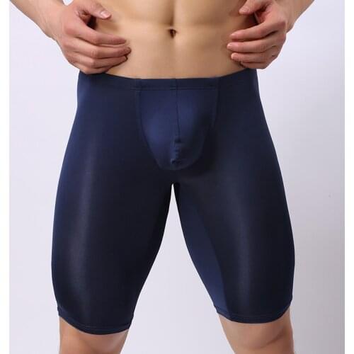 Man Lounge Pants/WOXUAN Brand Solid Mesh Ice Silk See Through Male Pajama Bottoms/Gay Sleeping Trousers