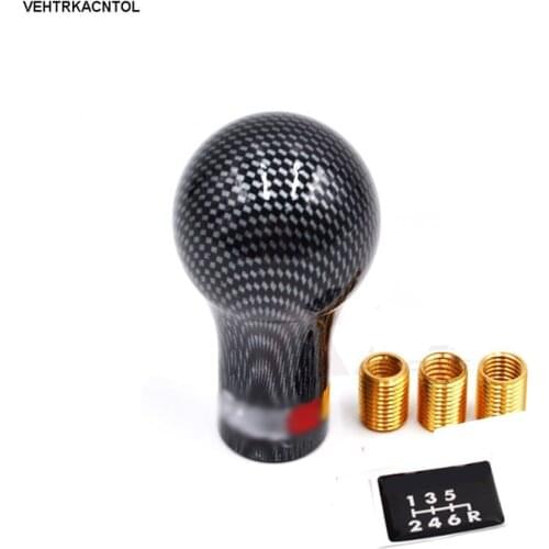 New Racing Carbon Fiber 6 Speed Gear Shift Knob For Mitsubishi Evo Lancer Ex Manual Gear Ball