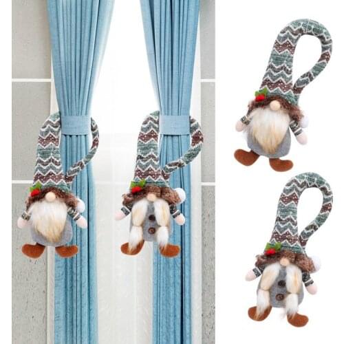 New Faceless Gnome Dwarf Elf Plush Doll Christmas Curtain Tiebacks Hanging Room Decoration Accessories Curtain Buckle Home Decor