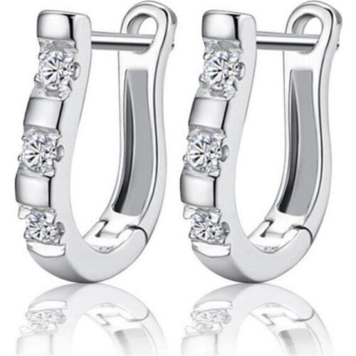 New Angel Stud Earring Earings Fashion 925 Sterling Silver colorCrystal Earrings for Women Nickel Free Wholesale Jewelry #016