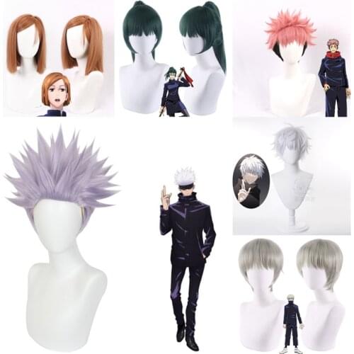 Anime Jujutsu Kaisen Cosplay Hair Nobara Megumi Maki Itadori Toge Satoru Wig Synthetic Halloween Carnival Cos Wig Hair Gift