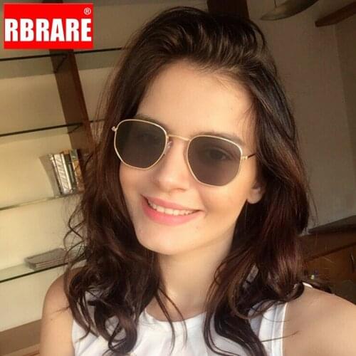 RBRARE Metal Small Frame Woman Sunglasses Classic Square Vintage Pink Ocean Lens Fashion Colorful Mercury Mirror Sun Glasses