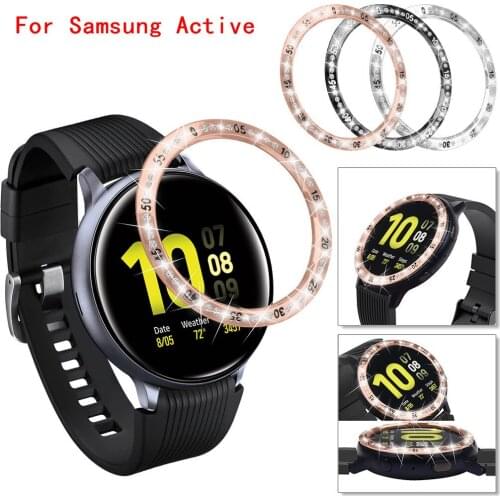 For Samsung Active Watch drill Bezel Ring Adhesive Protective Case Cover Stainless Steel Smart Watch Band Strap Accessories #512