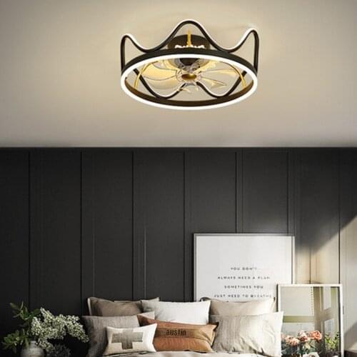 Nordic Creative Fan Lamp Living Room Dining Room Bedroom Lamp Fan Integrated Silent Invisible Room Ceiling Ceiling Fan Lamp