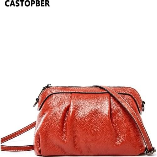 Best Womens Small Shell Shaped Bag Crossbody Bags Cow Genuine Leather Fashion Designer Vintage Handbags Messenger High Quality