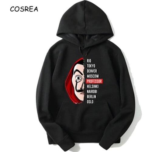 La Casa De Papel Hoodies Sweatshirts Men Unisex Tops Money Heist Hooded House of Paper Kawaii Anime Cute Bella Ciao Hoodies Male