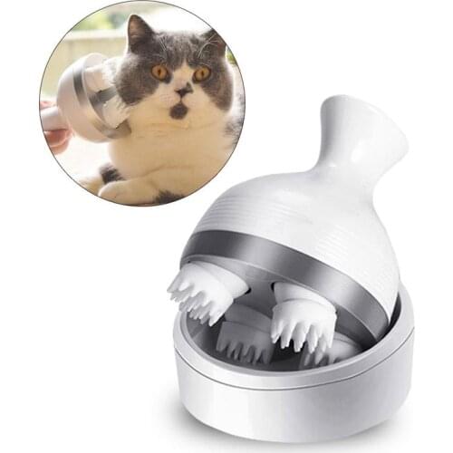 Pet Intelligent Electric Cat Massager 3D Head Massager Cats Automatic Rotate Charging Dragon Claw Hand Massage Dust Cleaner